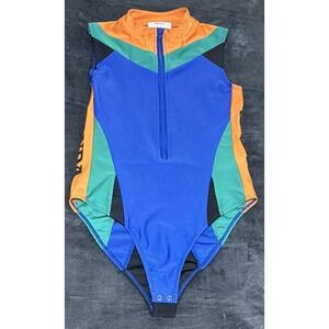 Forever 21 X Honda Racing Bathing Bodysuit Womens Sz. Small Color Block Stretch